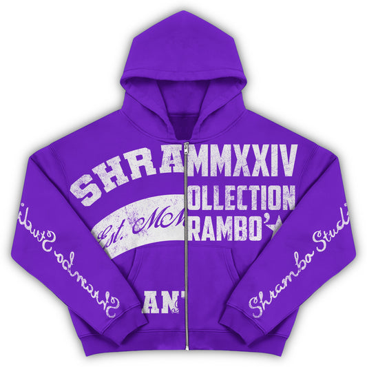 PURPLE UNIVERSITY ZIP-UP JACKET