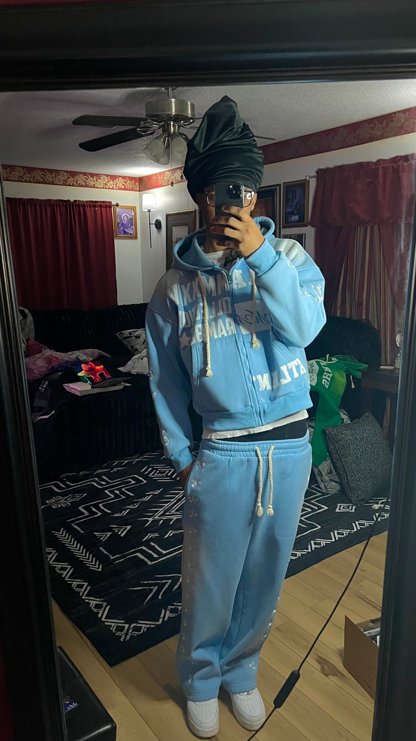 *PRE-ORDER* SKY BLUE “UNIVERSITY” ZIP-UP SET