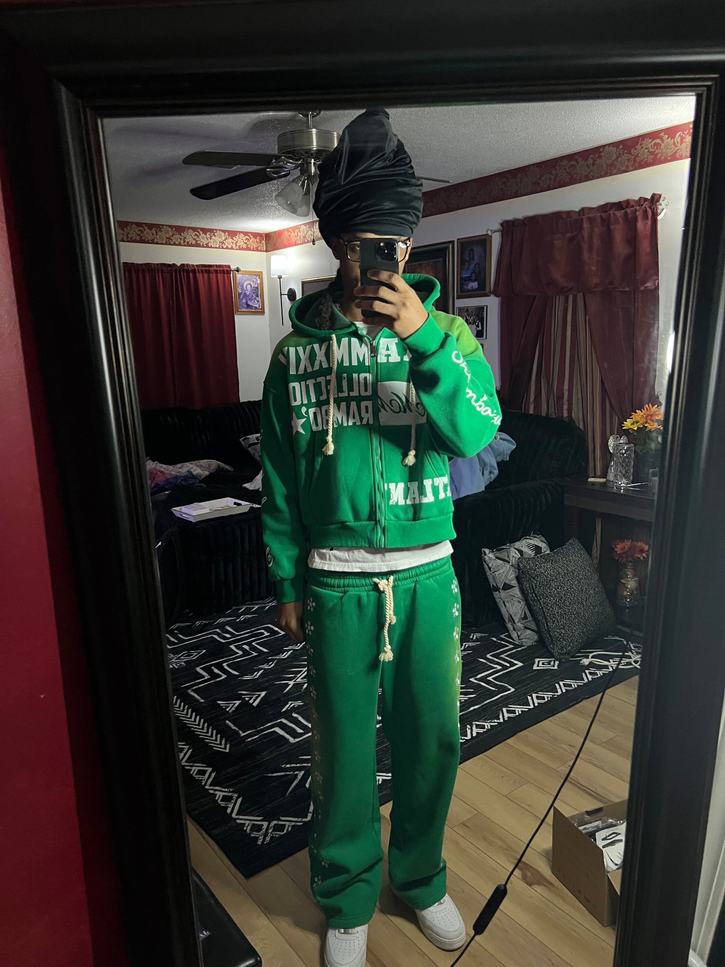 *PRE-ORDER* GREEN “UNIVERSITY” ZIP-UP SETS