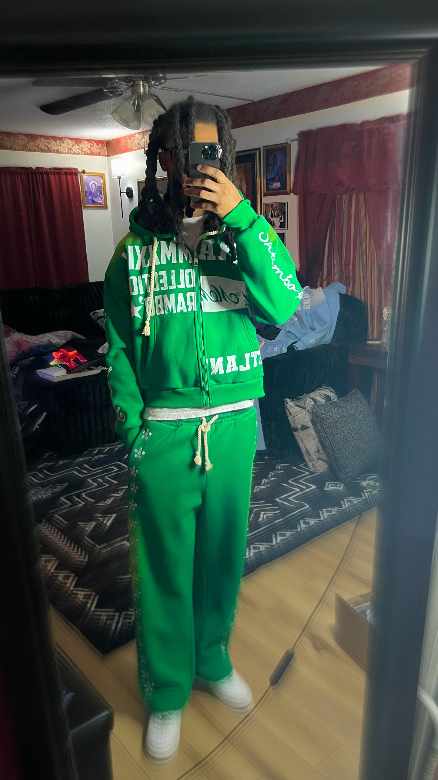 *PRE-ORDER* GREEN “UNIVERSITY” ZIP-UP SETS