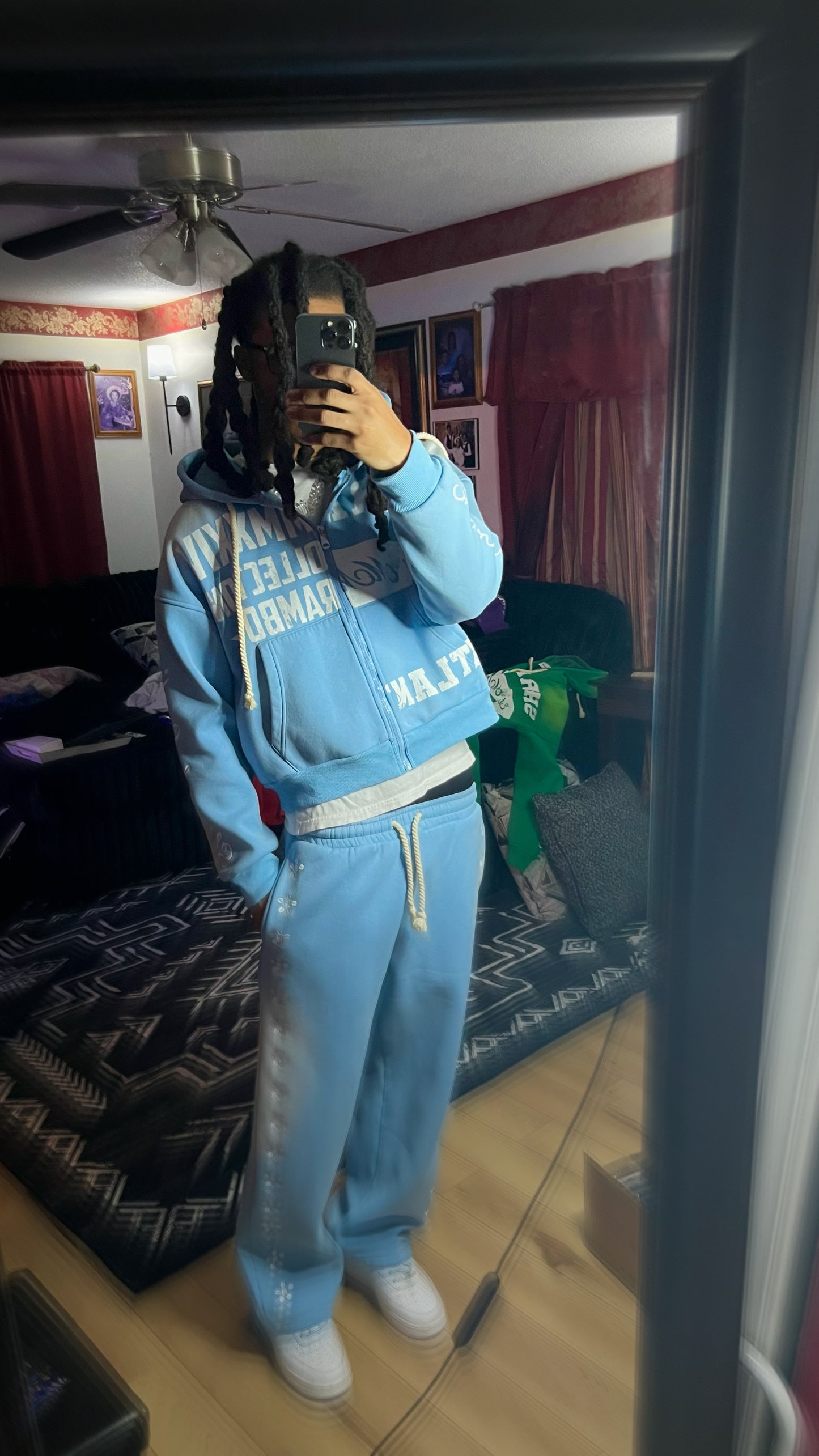 *PRE-ORDER* SKY BLUE “UNIVERSITY” ZIP-UP SET