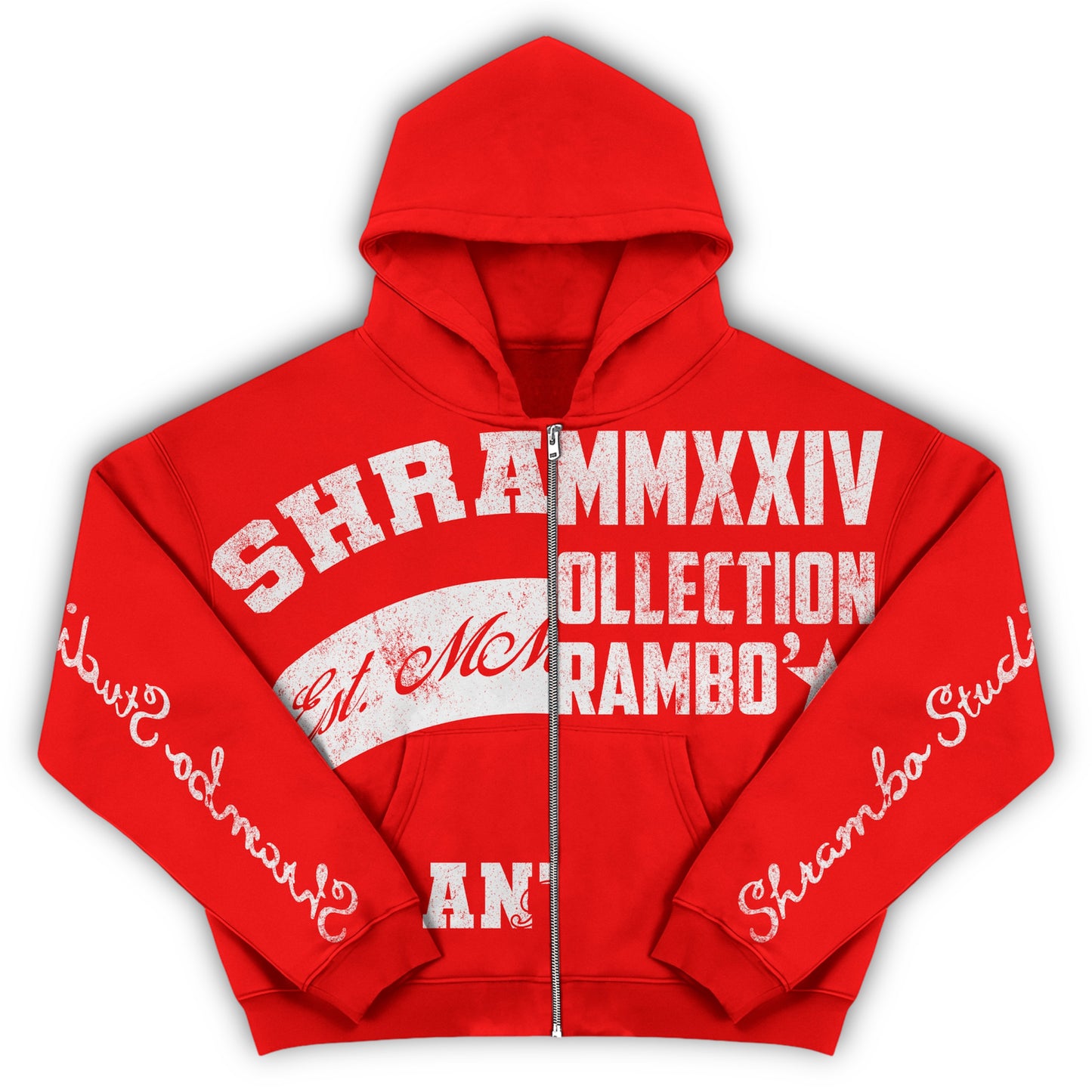 RED UNIVERSITY ZIP-UP JACKET